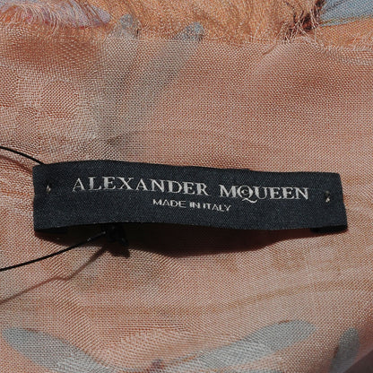 Alexander McQueen Silk Dragonfly Skull Scarf Old Rose 4 of 4