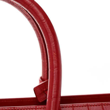 Saint Laurent Calfskin Crocodile Embossed Small Sac de Jour Eros Red 19 of 20