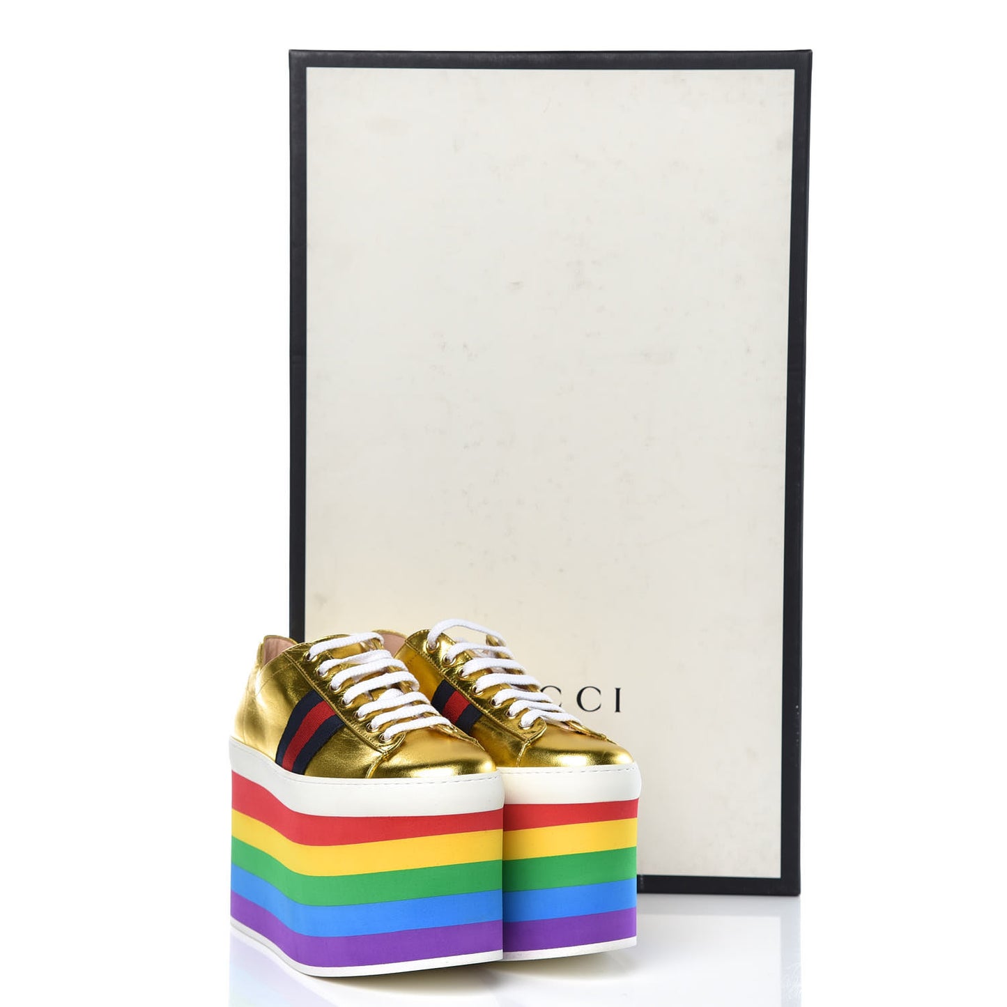 Metallic Nappa Peggy Platform Sneakers 36.5 Oro Vecchio