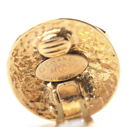 Chanel CC Button Clip On Earrings Gold 4 of 4