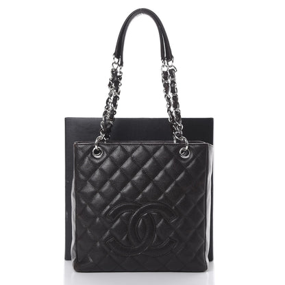 Chanel Caviar Petit Shopping Tote PST Dark Brown 15 of 15