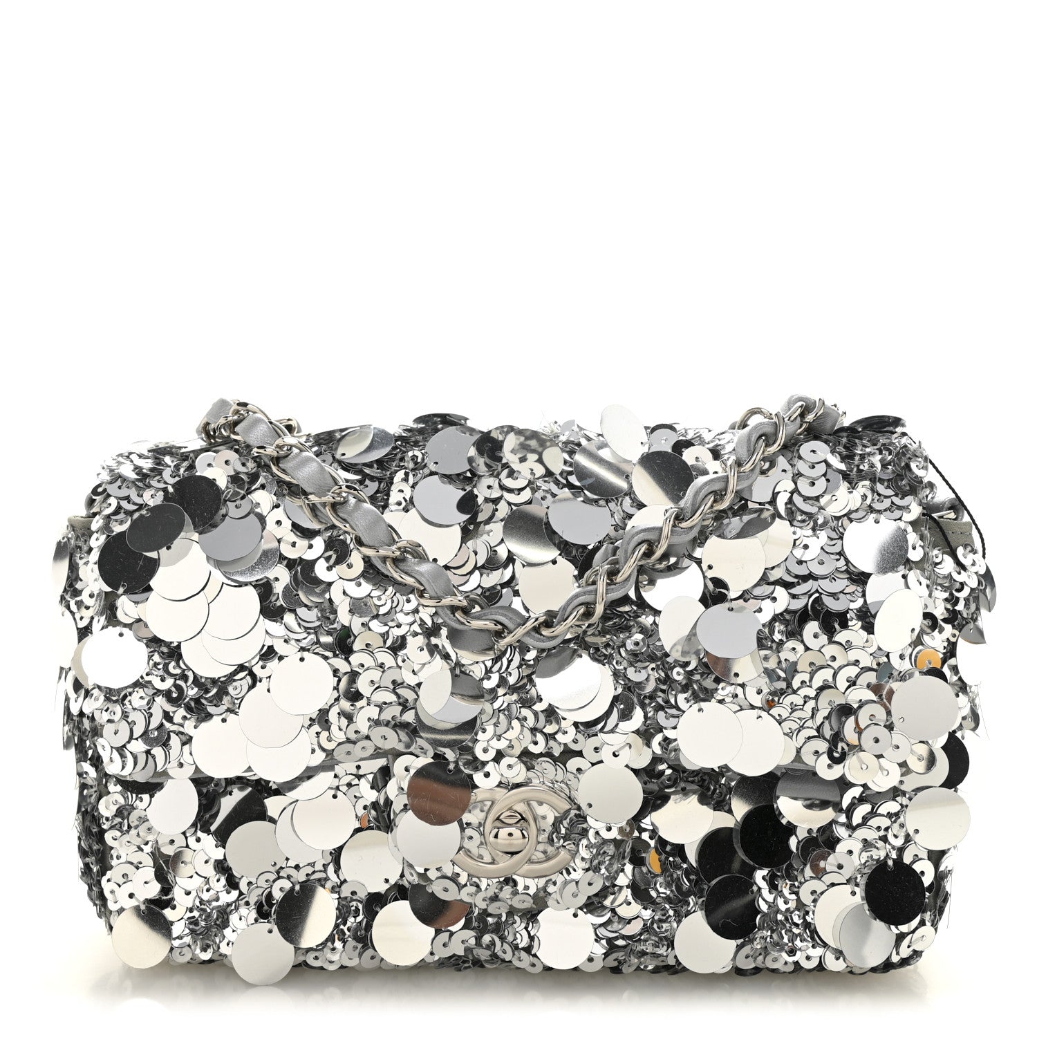 Chanel Sequin Mini Rectangular Flap Silver 1 of 11