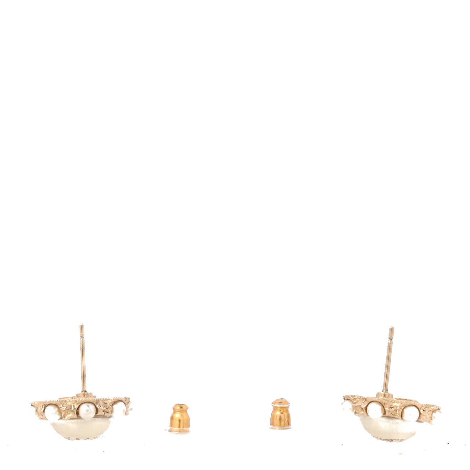 Chanel Metal Pearl CC Round Earrings Gold 3 of 5