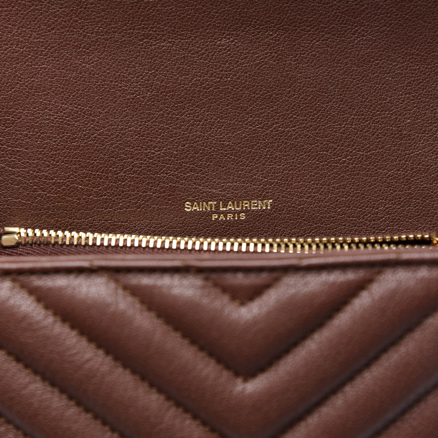 Calfskin Matelasse Chevron Monogram Medium College Bag Brandy Old