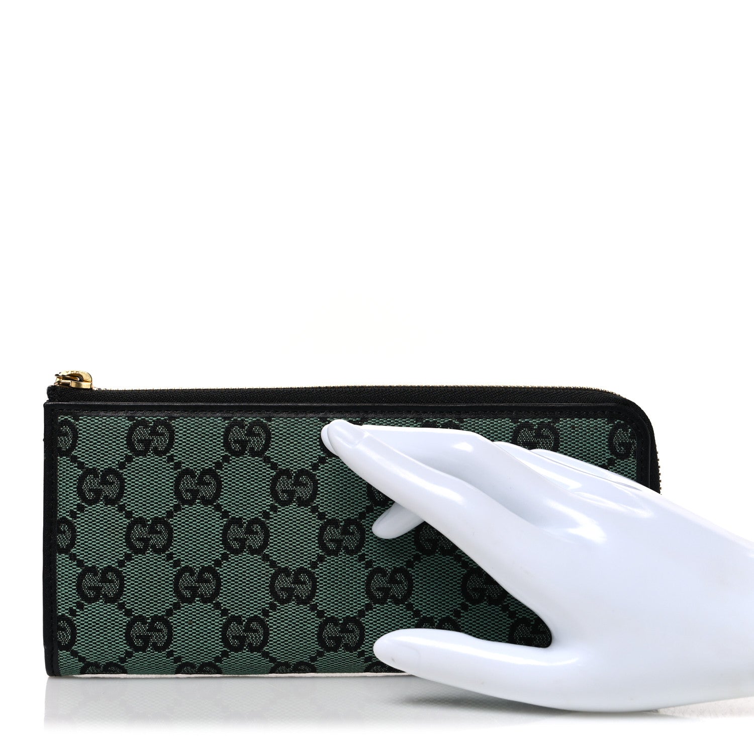 Gucci Monogram Zip Around Wallet Green 2 of 7