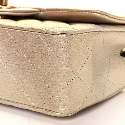 Chanel Metallic Goatskin Quilted Mini Rectangular Flap Gold 9 of 10