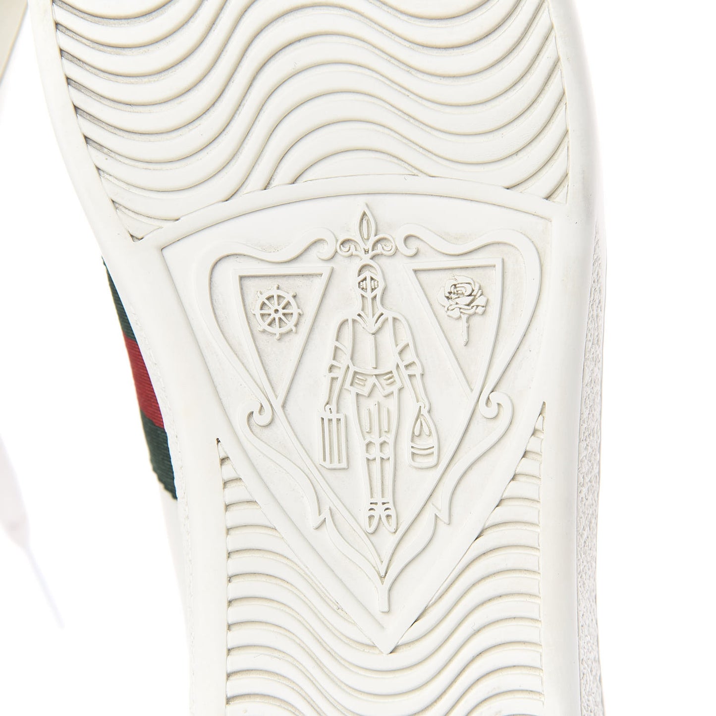 Calfskin Ayers Bee Embroidered Womens Ace Sneakers 37 White Green