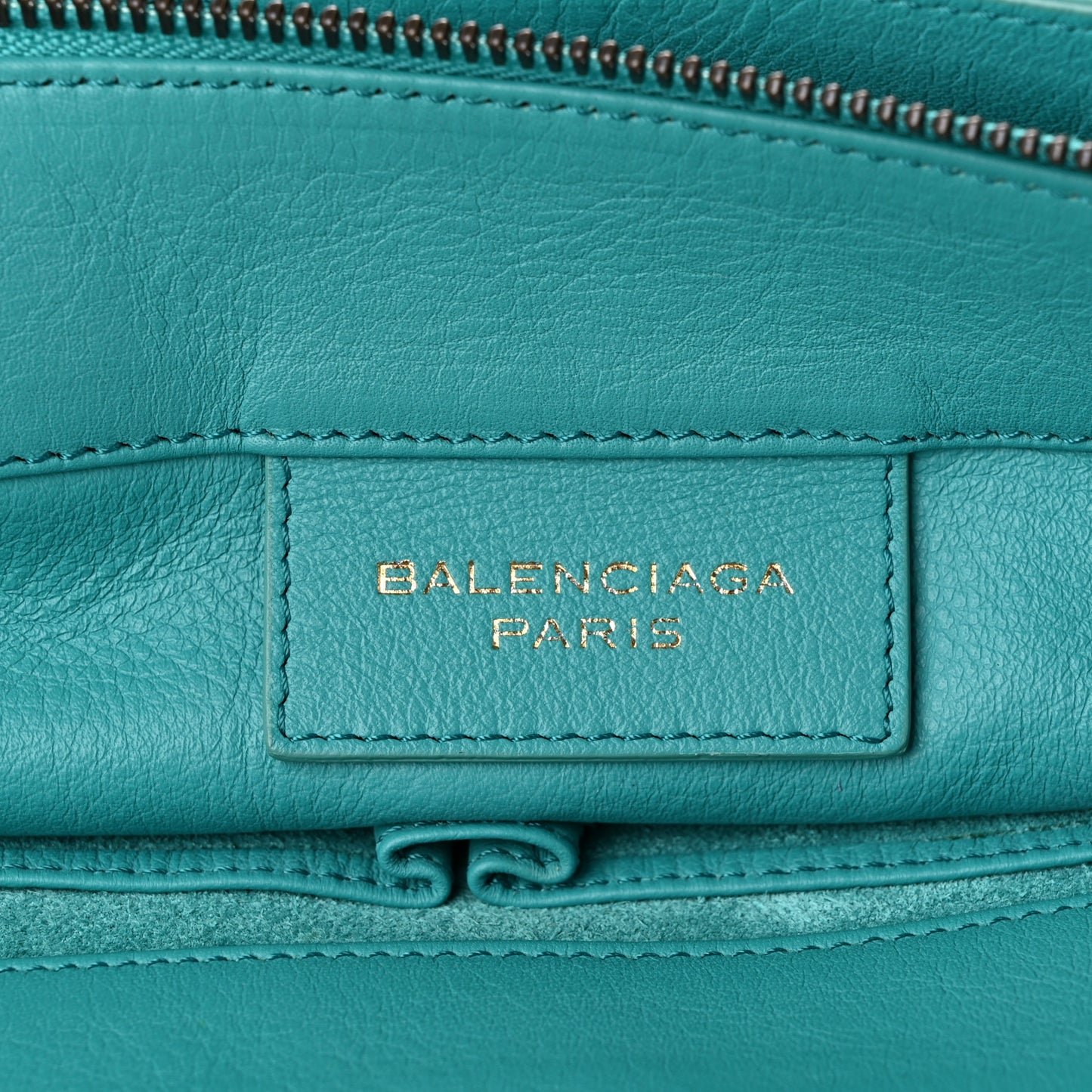 Veau Papier Tote Turquoise