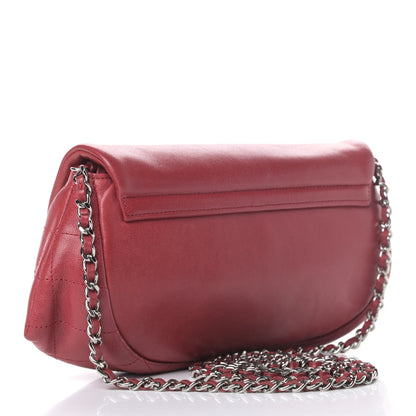 Chanel Lambskin Half Moon Wallet On Chain WOC Red 2 of 5