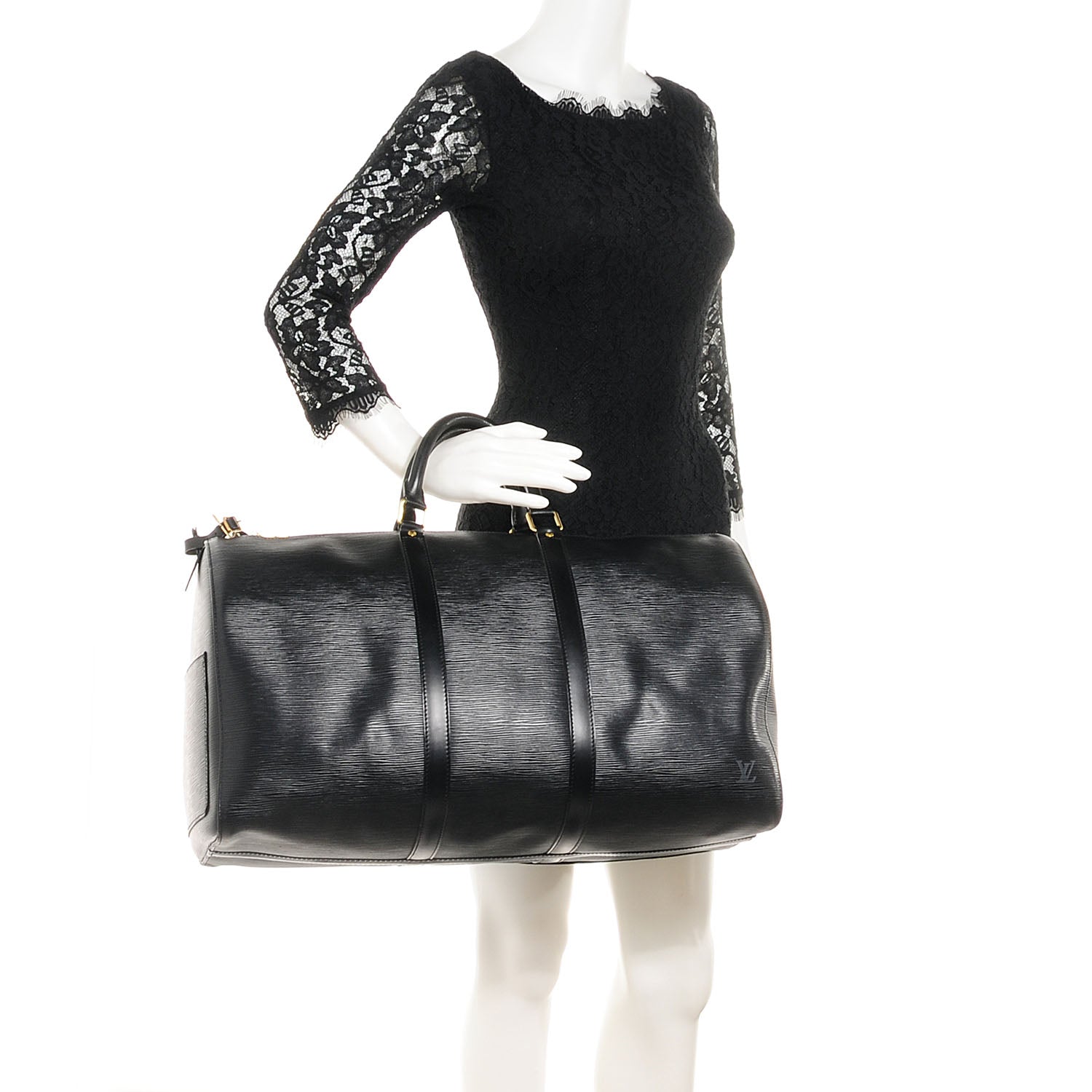 Louis Vuitton Epi Keepall 50 Black 2 of 7