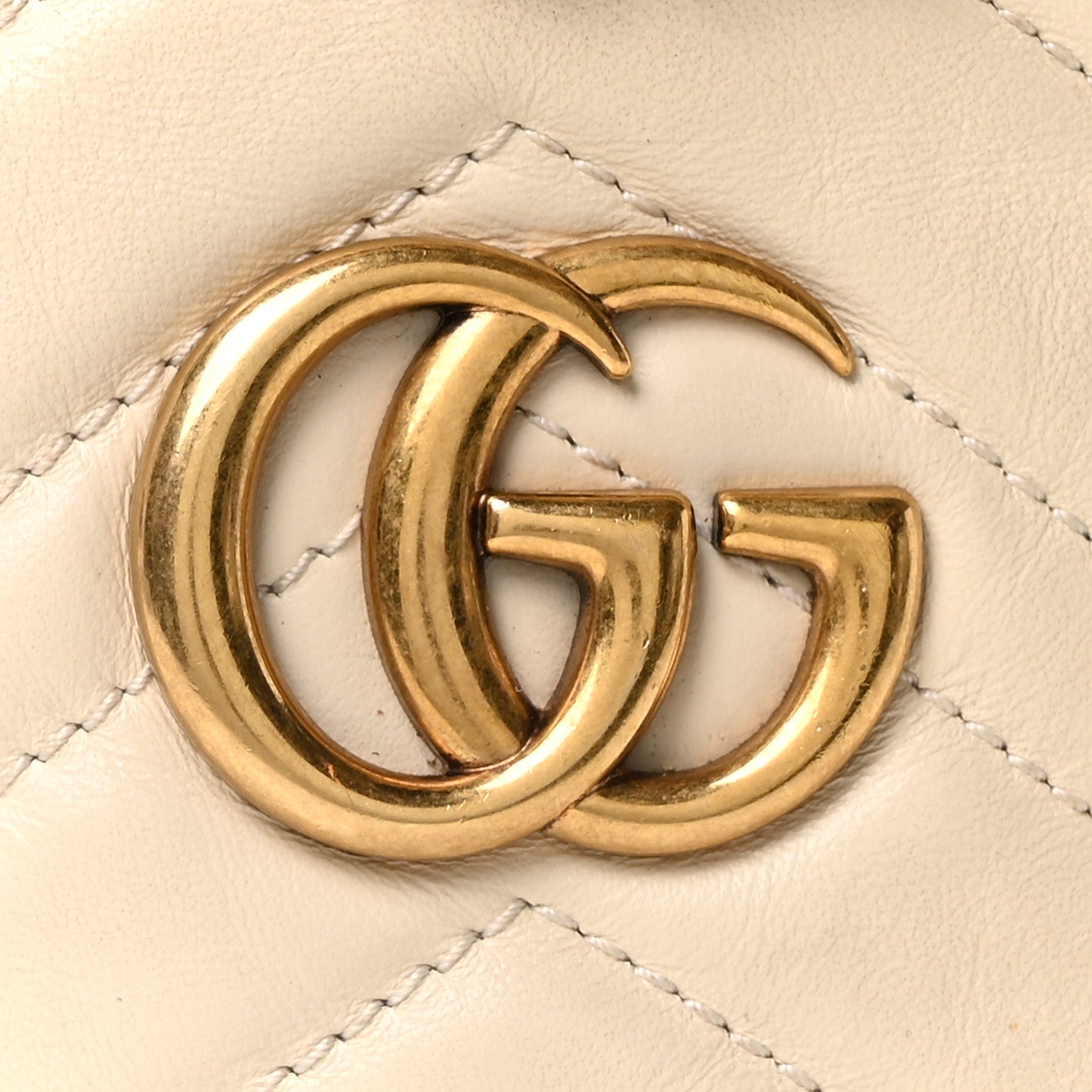 Gucci Calfskin Matelasse Mini GG Marmont 2.0 Bucket Bag White 7 of 9