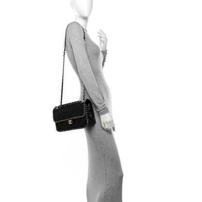 Chanel Crumpled Calfskin Medium Chain All Over Flap Black 2 of 10
