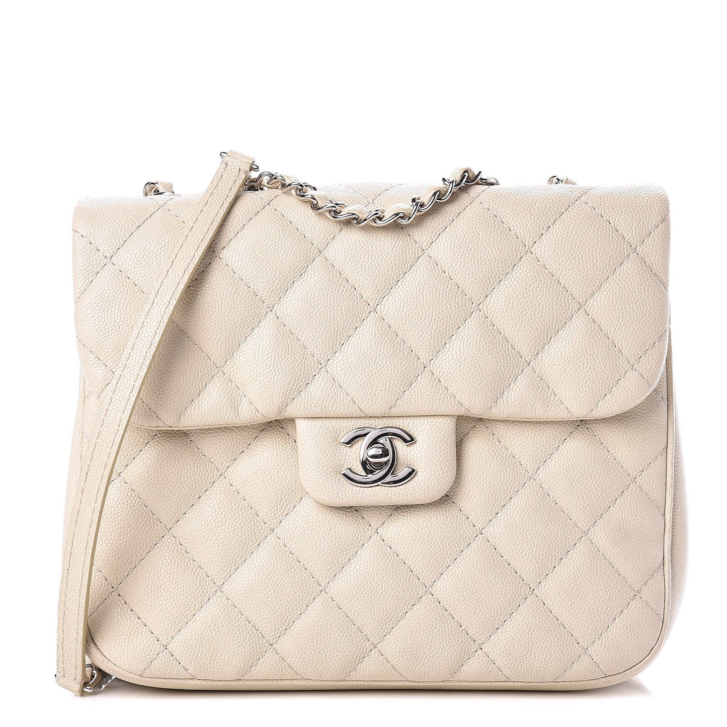 Caviar Quilted Medium Urban Companion Flap White