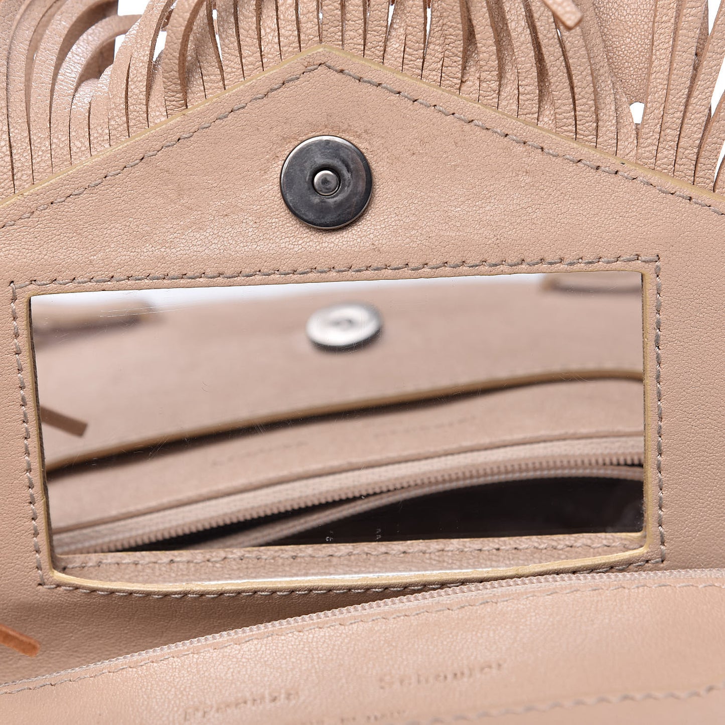 Lambskin Fringe PS1 Chain Wallet Beige