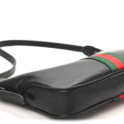 Gucci Calfskin Web Small Lunetta Crossbody Bag  Black 9 of 10