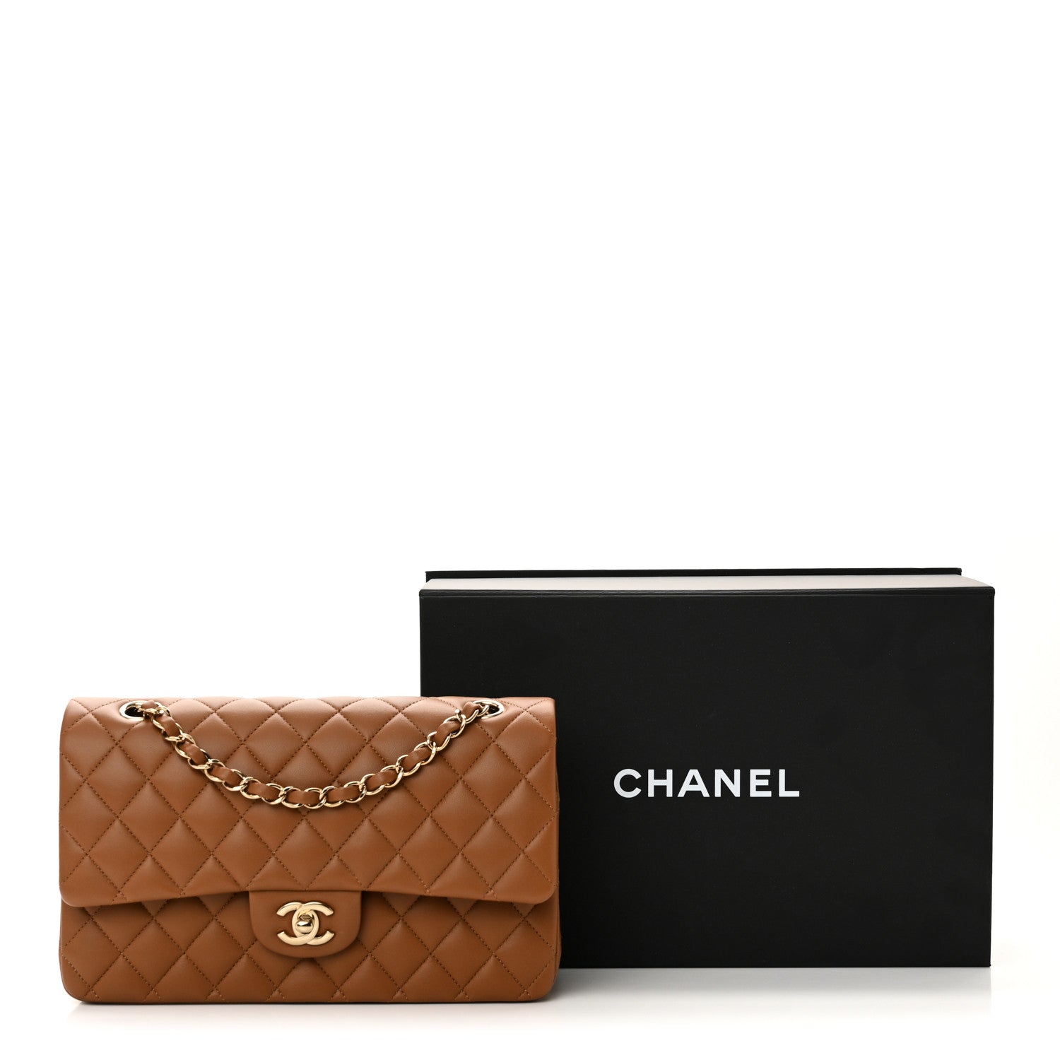 Chanel Lambskin Quilted Medium Double Flap Brown 11 of 11