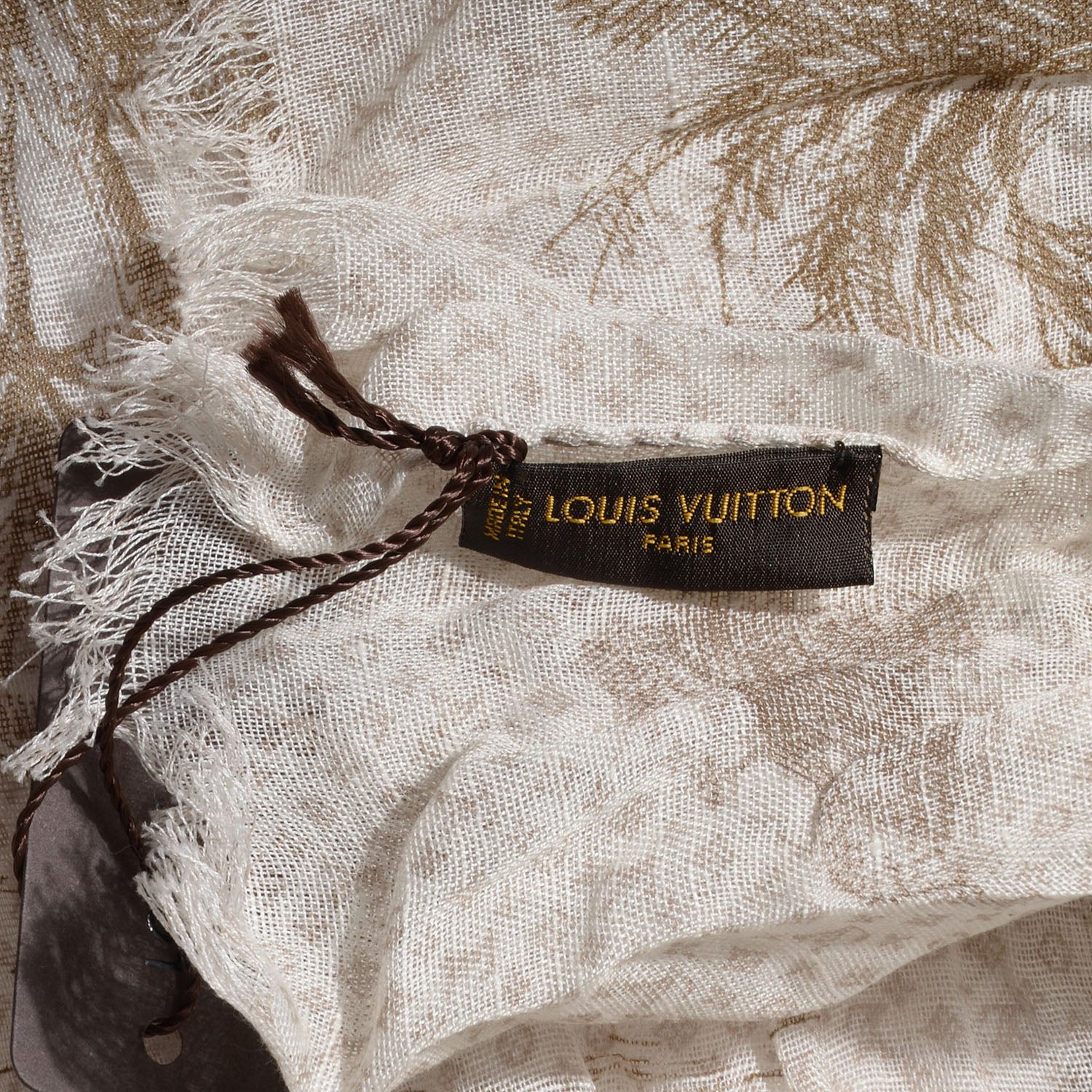 Louis Vuitton Cotton Linen Toile Etole De Louis Pareo Beige 6 of 7
