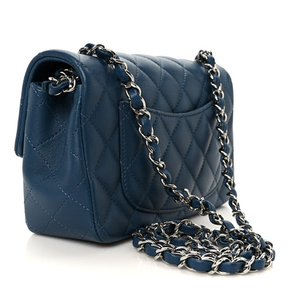 Chanel Lambskin Quilted Mini Rectangular Flap Blue 3 of 11