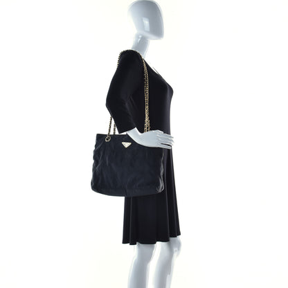 Prada Nylon Tessuto Quilted Shoulder Bag Black 2 of 13