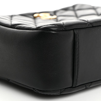 Chanel Lambskin Quilted CC Pearl Crush Camera Case Black 9 of 10
