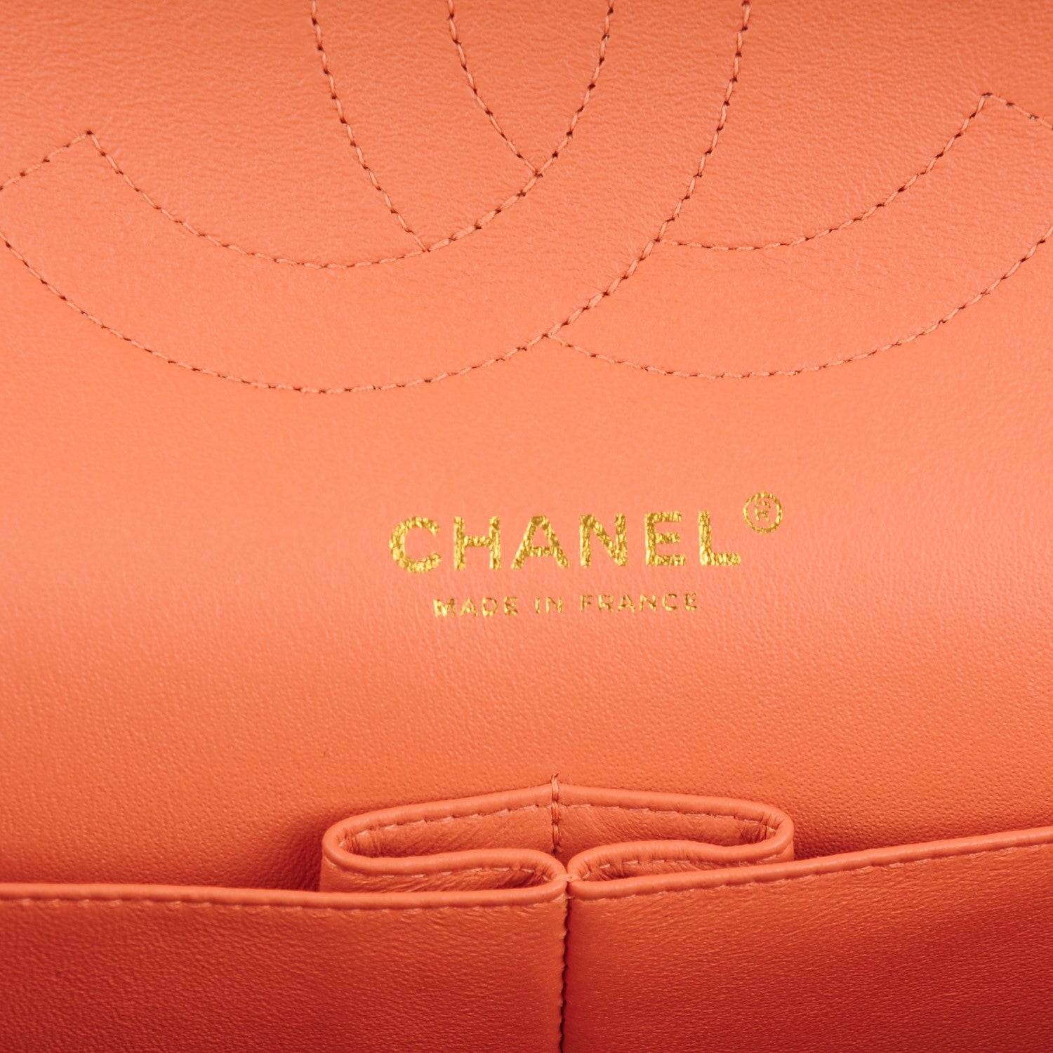 Chanel Lambskin Quilted Jumbo Double Flap Light Orange 7 of 9