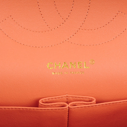 Chanel Lambskin Quilted Jumbo Double Flap Light Orange 7 of 9