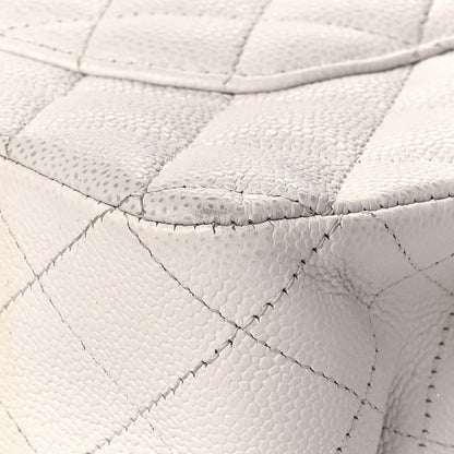Chanel Caviar Quilted Medium Double Flap White 12 of 18