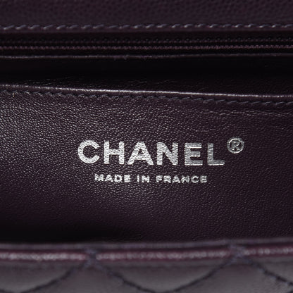 Chanel Washed Caviar Quilted Mini Rectangular Flap Dark Purple 5 of 10