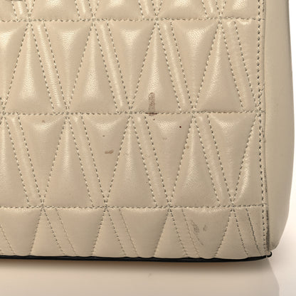 Versace Nappa Barocco Quilted Virtus Chain Shoulder Bag Ecru 16 of 19