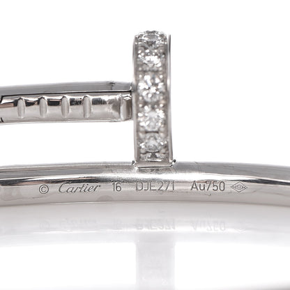 Cartier 18K White Gold Diamond Juste Un Clou Bracelet 16 3 of 5