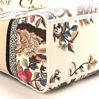 Christian Dior Canvas Embroidered Jardin D'Hive Medium Lady D-Lite Ecru Multicolor 9 of 10