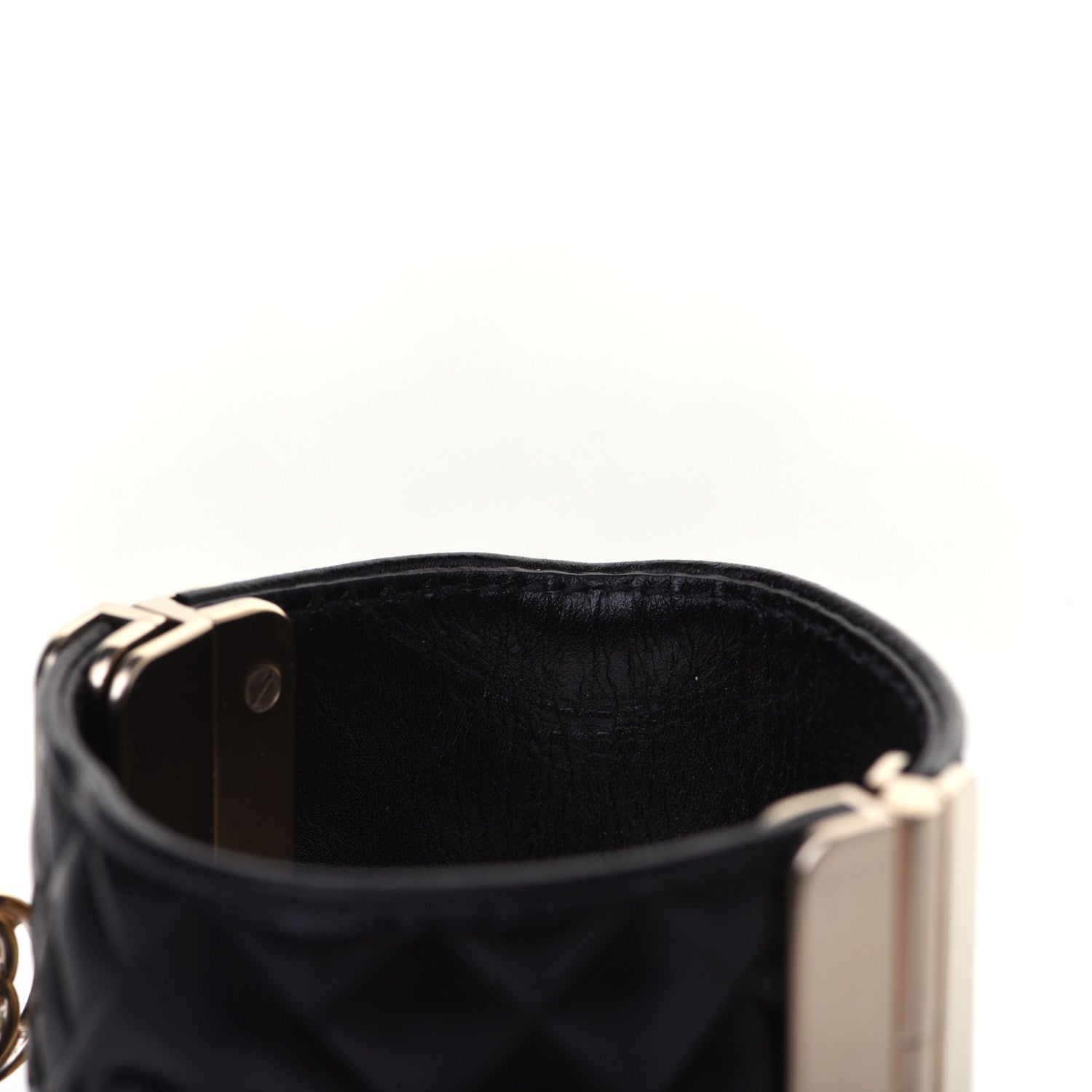 Chanel Calfskin Quilted CC Wide Cuff Black 7 of 7