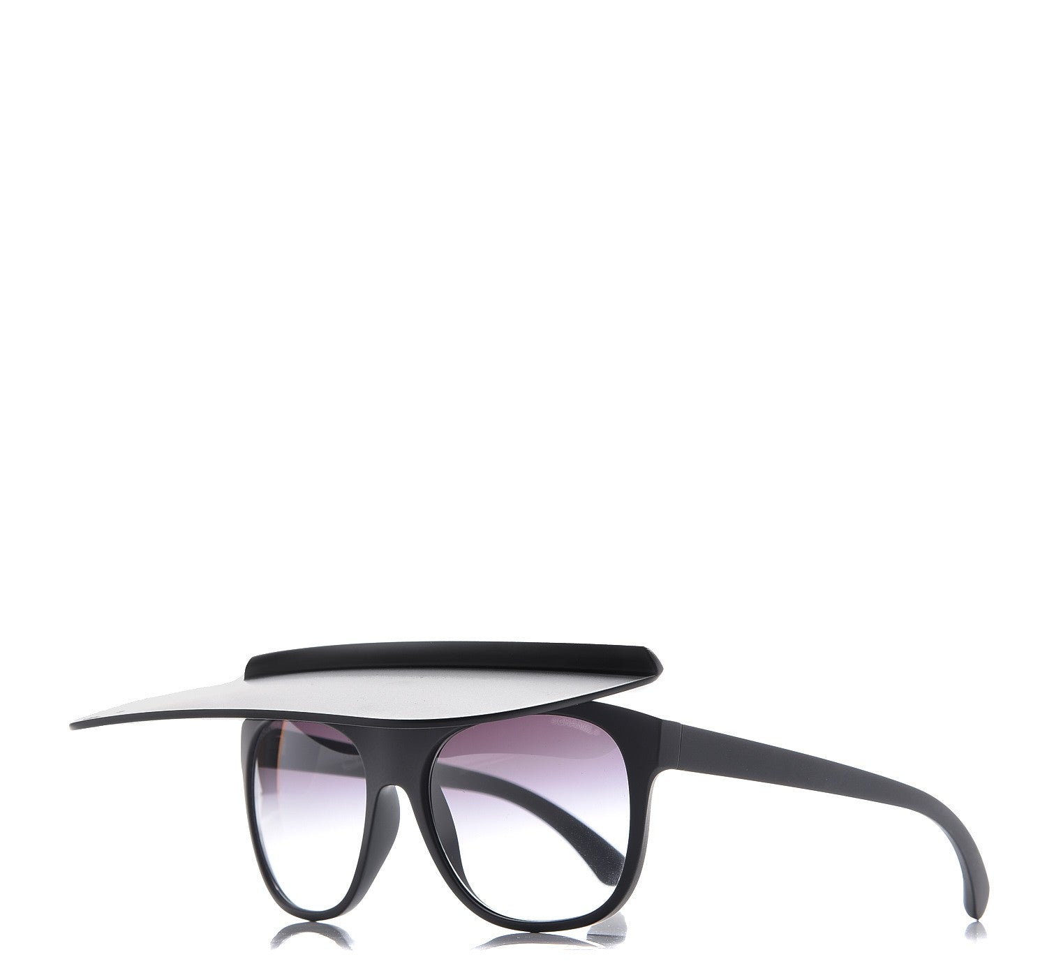 Chanel Acetate Visor Sunglasses 71046 Matte Black 1 of 12