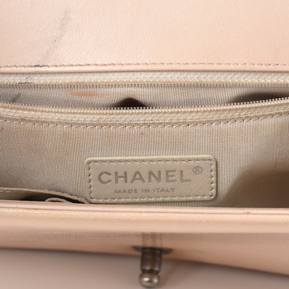Chanel Patent Goatskin Quilted New Medium Boy Flap Beige Clair 6 of 15