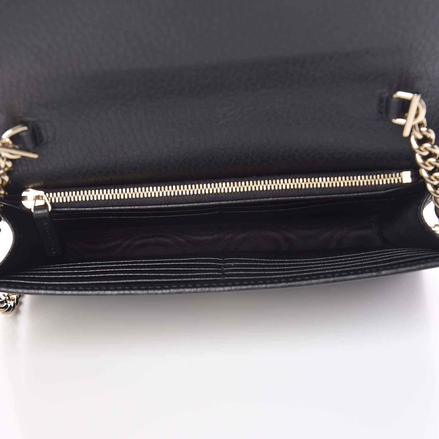 Gucci Dollar Calfskin Interlocking G Chain Wallet Black 7 of 10