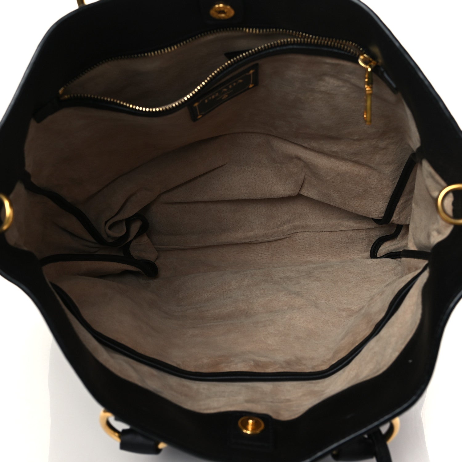 Prada Soft Calf Shopping Tote Black 5 of 6