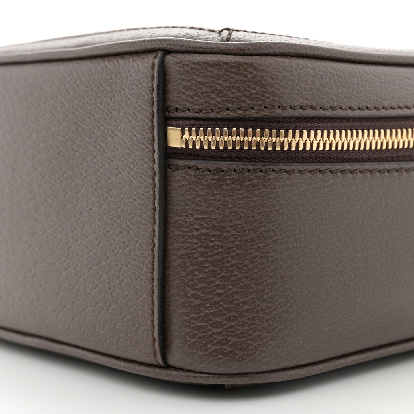GG Supreme Monogram Textured Dollar Calfskin Mini Ophidia Top Handle Square Shoulder Bag Beige Ebony New Acero