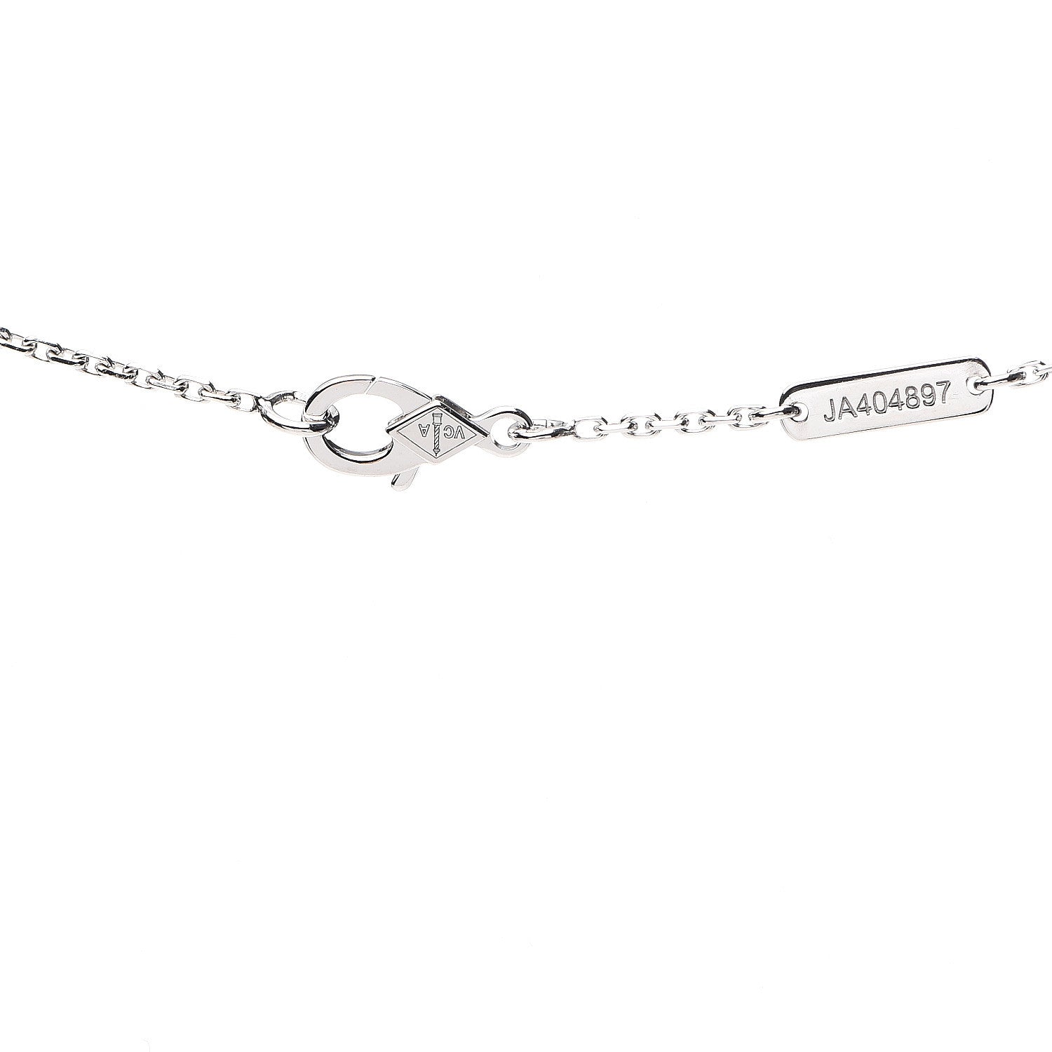 Van Cleef & Arpels 18K White Gold Diamond Mini Lotus Pendant Necklace 4 of 5