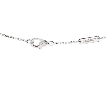 Van Cleef & Arpels 18K White Gold Diamond Mini Lotus Pendant Necklace 4 of 5