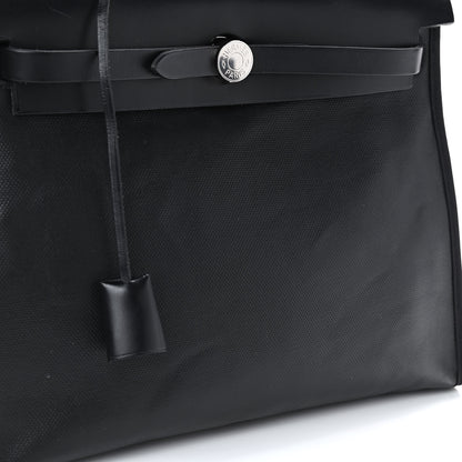 Hermes Toile H Berline Vache Hunter Herbag Zip PM 31 Black Ecru 9 of 11