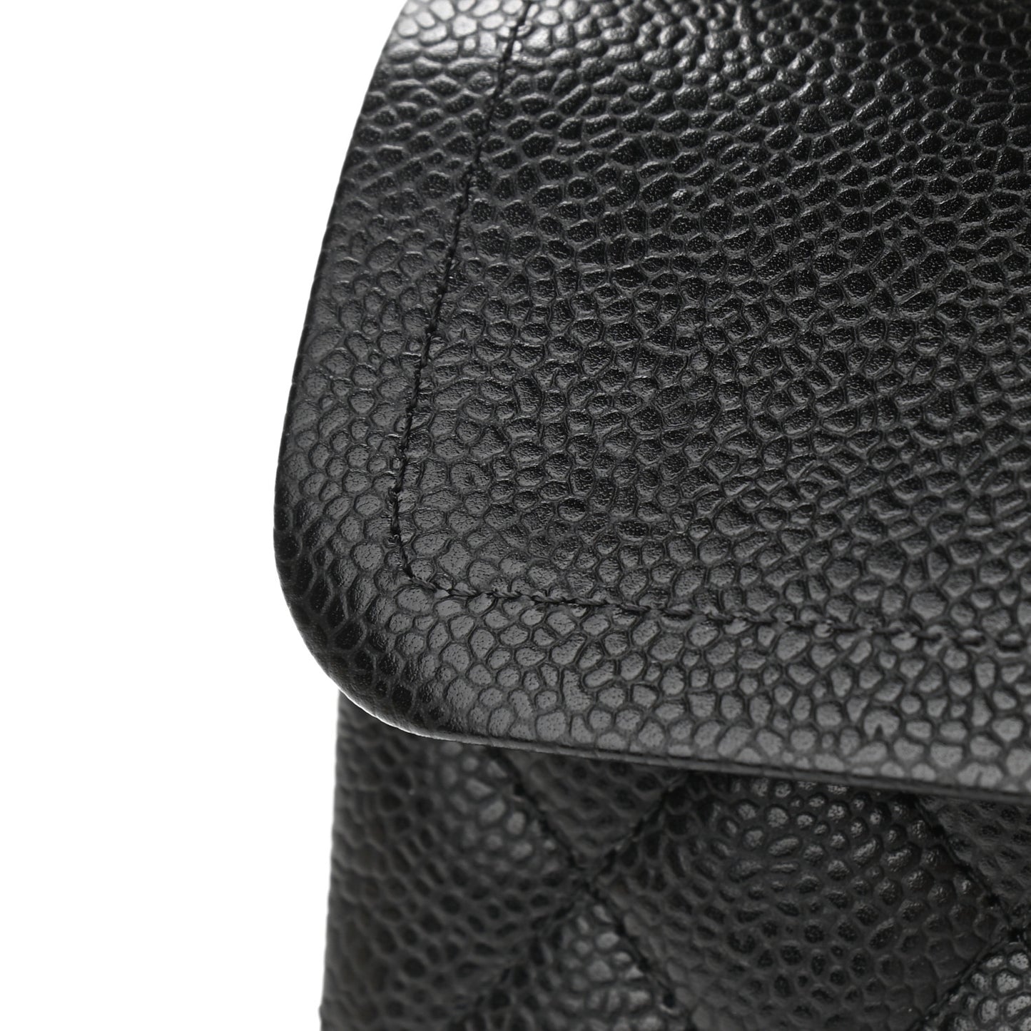 Caviar Quilted Small Double Flap Black