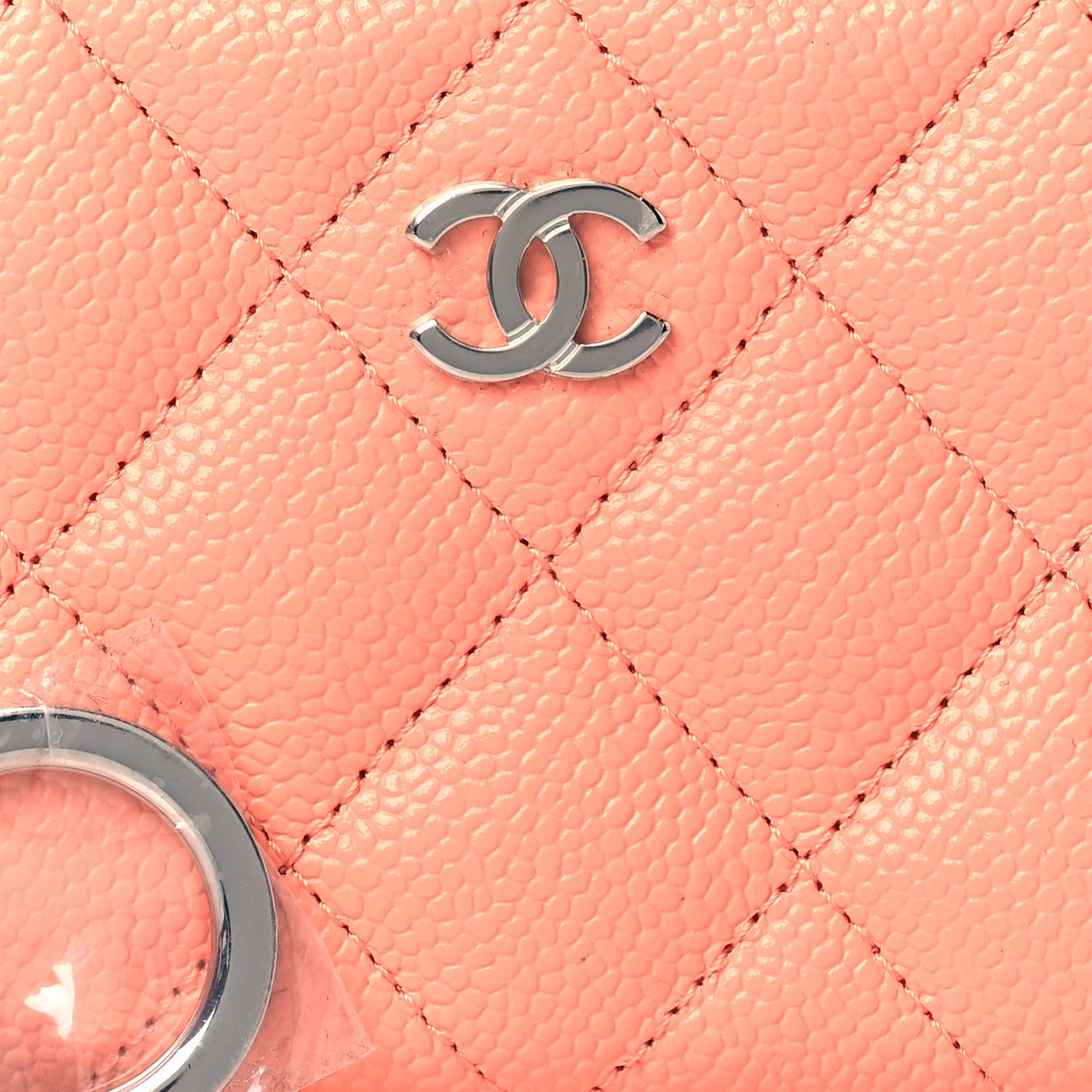 Chanel Caviar Quilted Zipped Key Holder Case Coral 8 of 9