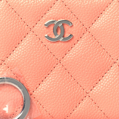 Chanel Caviar Quilted Zipped Key Holder Case Coral 8 of 9