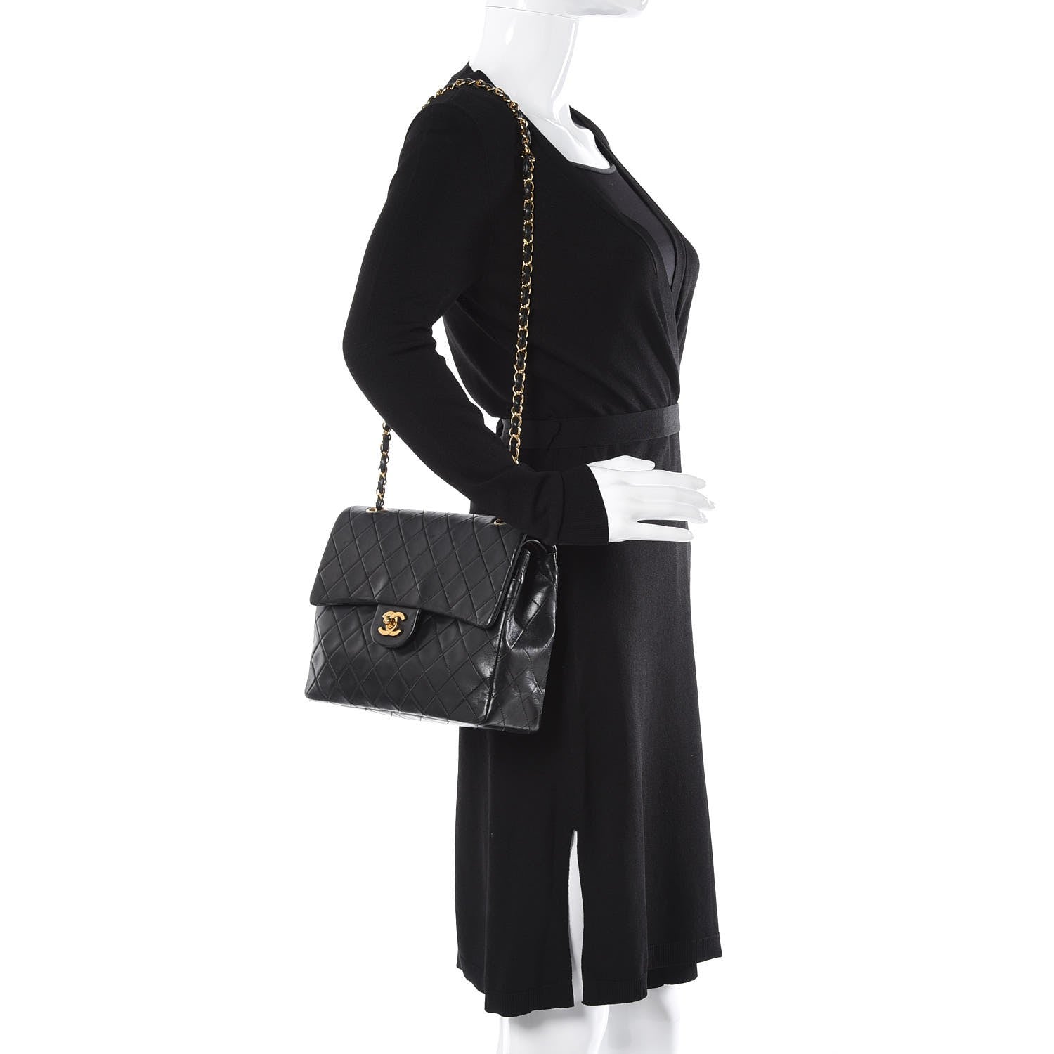 Chanel Lambskin Quilted Medium Double Flap Black 3 of 10