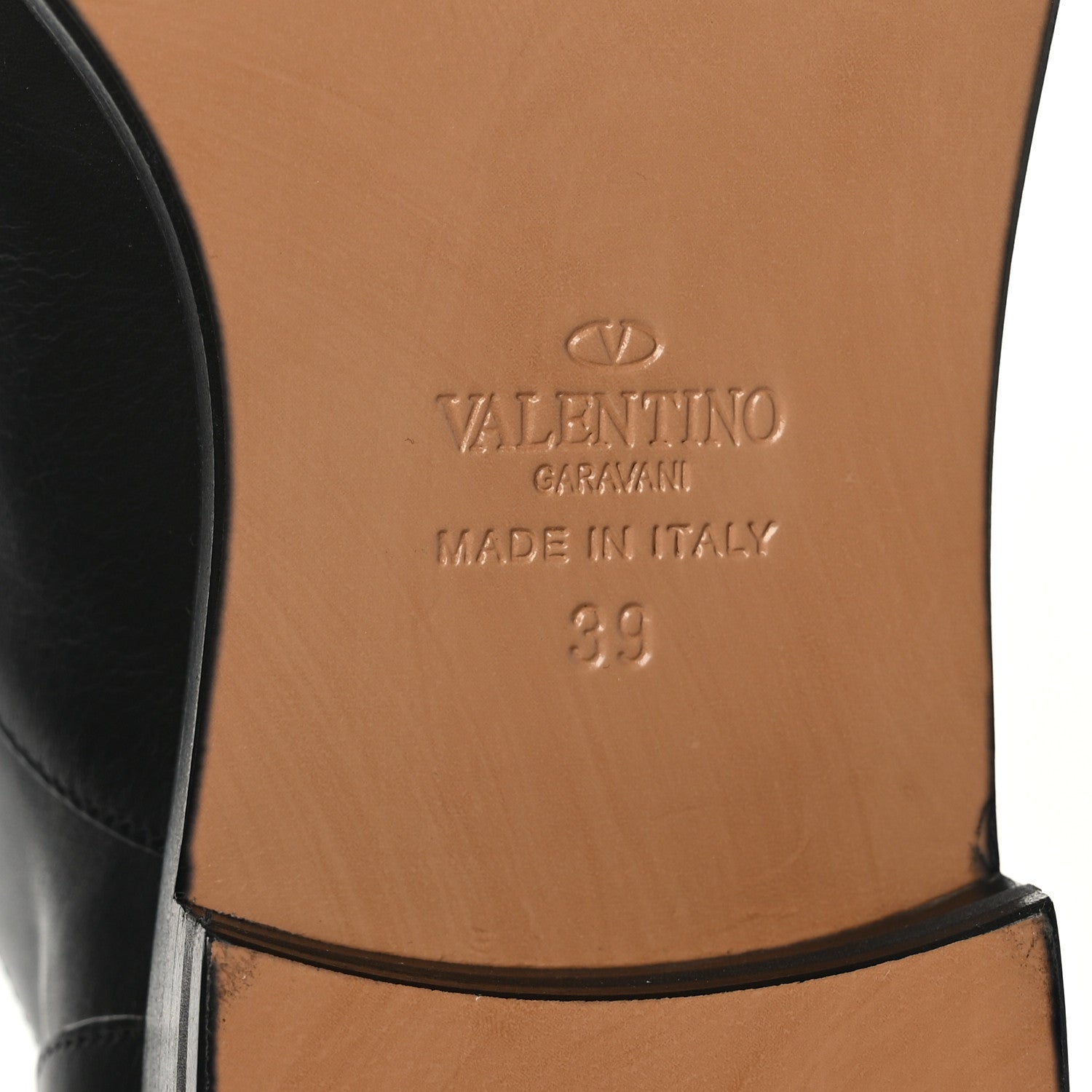 Valentino Garavani Calfskin Mens Derby Loafers 39 Black 8 of 8