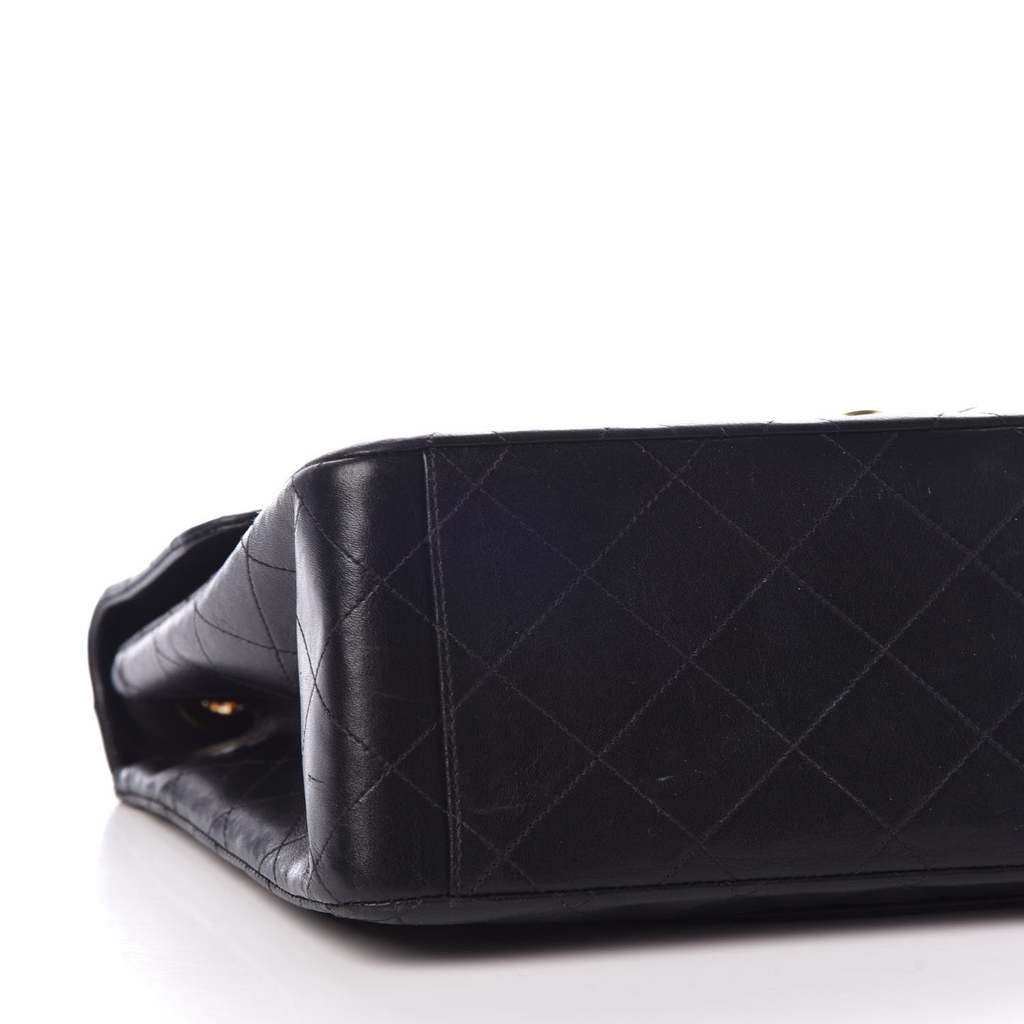 Lambskin Quilted XL Jumbo Single Flap Black