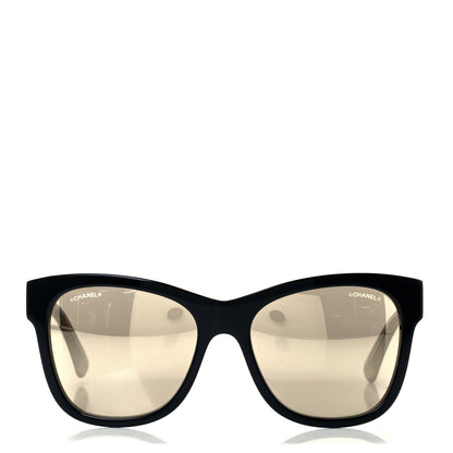 Chanel Acetate Mirrored Runway Square Sunglasses 5380 Black Gold 2 of 8