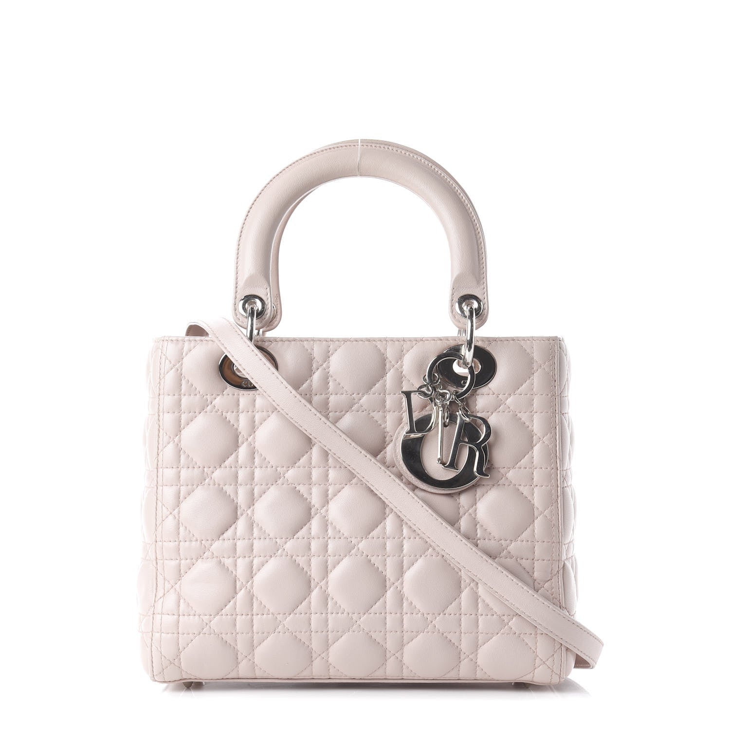 Christian Dior Lambskin Cannage Medium Lady Dior Light Pink 1 of 9