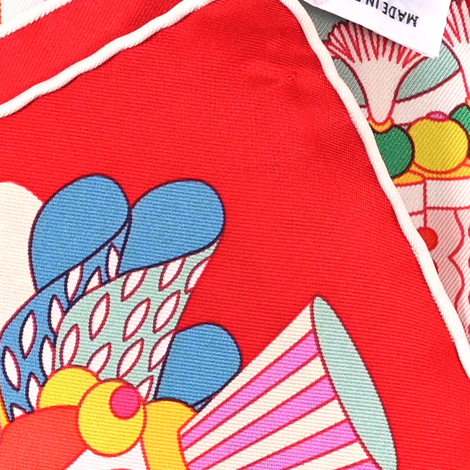 Hermes Silk La Patisserie Francaise Scarf 90 Rouge Vif Vert Multicolor 4 of 5