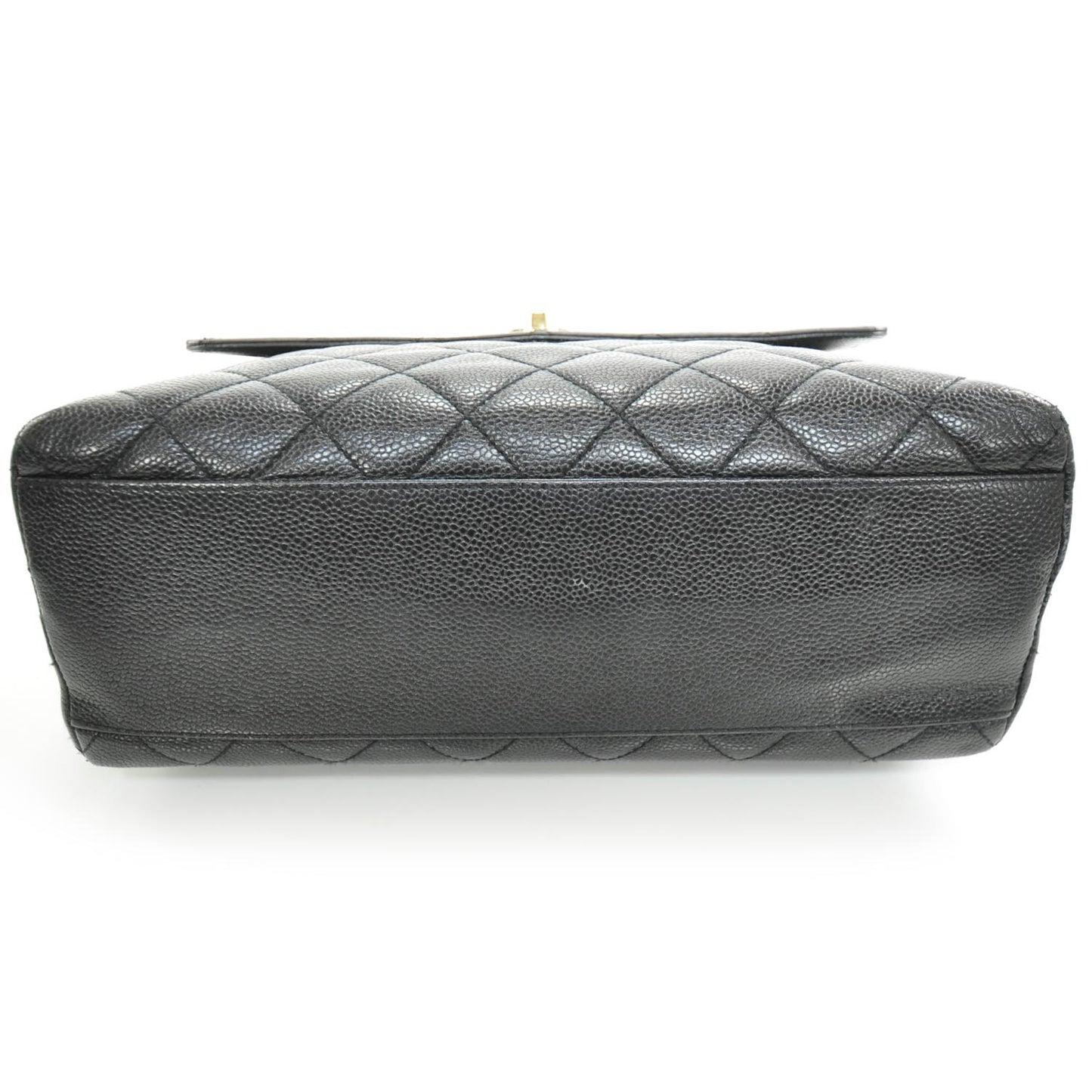 Caviar Kelly Jumbo Flap Bag Black GHW